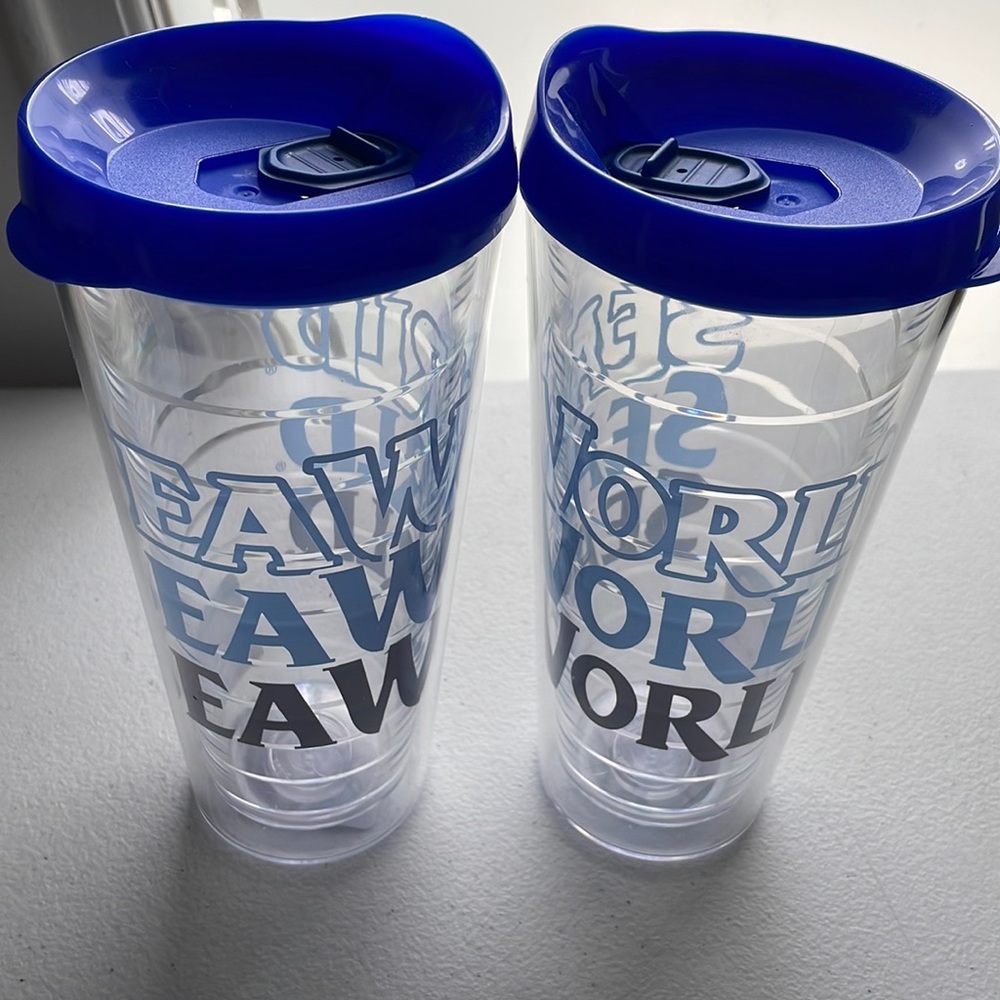 2 New Sea World Tritan USA 22 oz Insulated Drink Cups